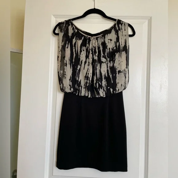 aidan mattox black and white dress Aidan Mattox main image 1